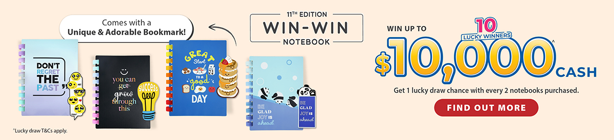 11th Win-Win Notebook | 2 For $16.90 + FREE $24 Discount Voucher